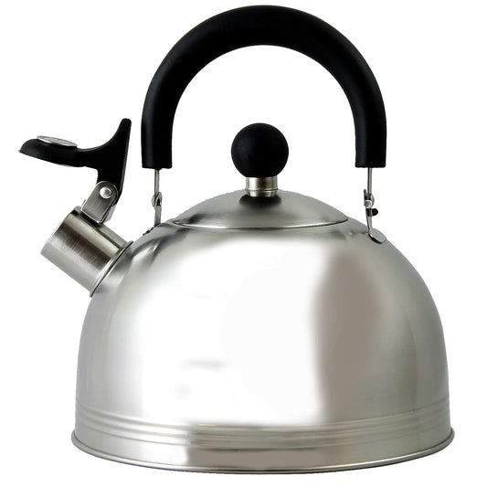Mr. Coffee Carterton Stainless Steel Whistling Tea Kettle – 1.5-Quart Capacity, Mirror Polish