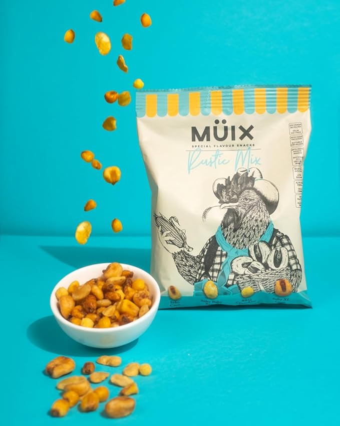 M체ix Snacks, Special Flavor Trail Mix, Rustic Mix, Mix Snacks (Salty Corn, Salty Baby Beans, BBQ Crunchies, Salty XL Corn) - 2.3 Ounce Bags (Pack of 16 Bags)