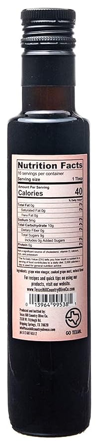 Pomegranate Balsamic Vinegar - Gourmet Barrel Aged Infused Balsamic Vinegar - Great for Dressing Dipping Glazing - No Artificial Flavors or Added Sugar - Made in Texas (8.5 oz)