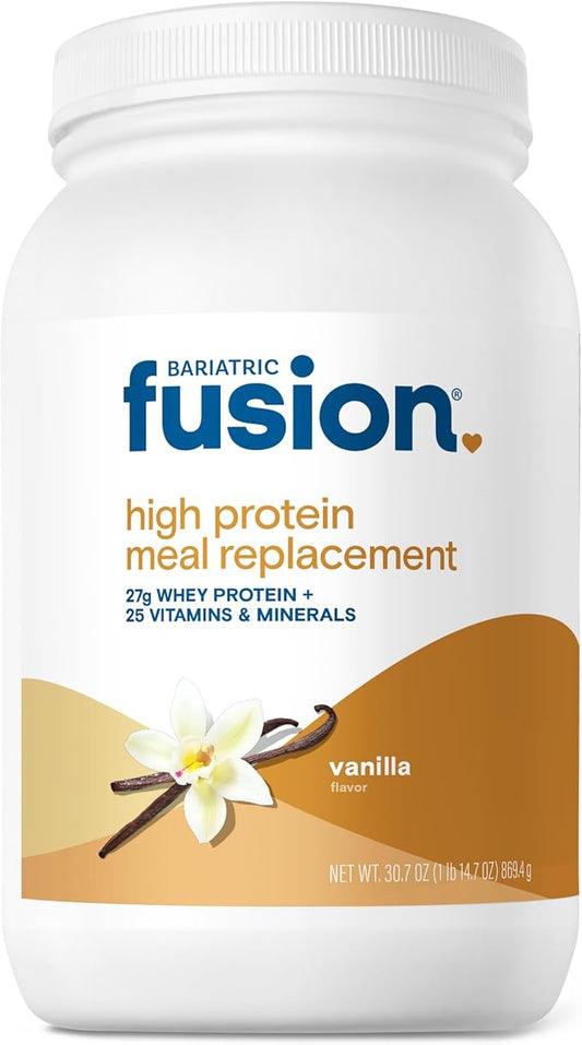 Bariatric Fusion Vanilla High Protein Meal Replacement Shake | 27g Whey Isolate Bariatric Protein Powder | Lactose Free Whey Protein Powder | Gluten and Sugar Free | 21 Servings