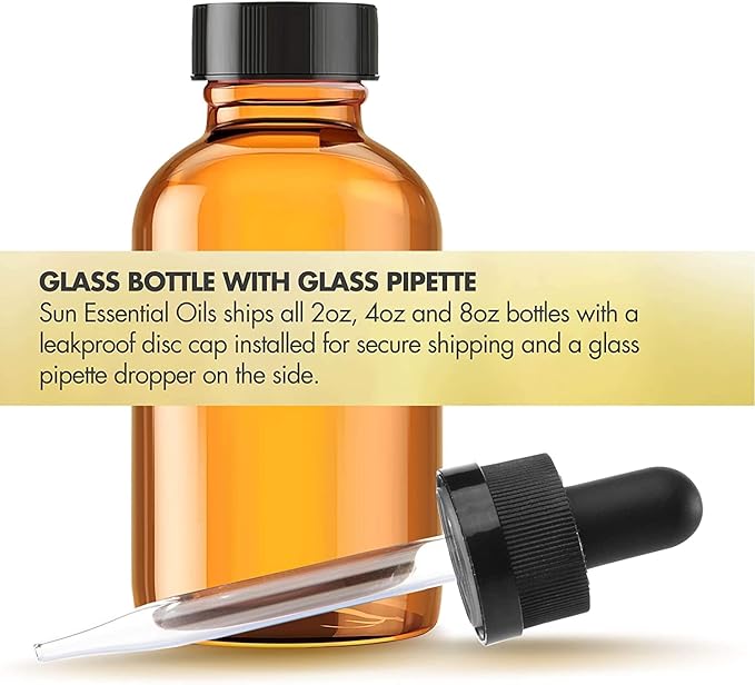 Sun Essential Oils - Lemongrass Essential Oil 4 oz with Dropper for Diffuser, Hair & Skincare, Aromatherapy Massage, Humidifier, Candle, Soap & Lotion Making at Home