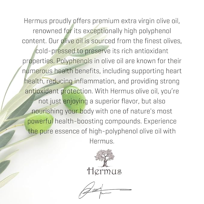Hermus by Cinagro Extra Virgin Olive Oil, Arbequina Variety, High Polyphenols (500+ ppm), Cold Press, Early Harvest, Turkish Origin, Single Estate. (1)