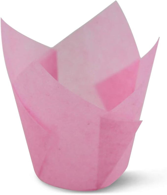 SimpleGood Pink Tulip Baking Cups Cupcake Liners Muffin Liners Greaseproof Paper 100