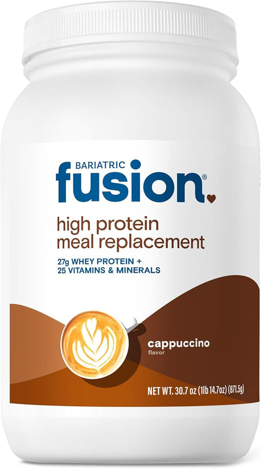 Bariatric Fusion Cappucino Meal Replacement 27g Protein Powder, 21 Serving Tub for Bariatric Surgery Patients Including Gastric Bypass and Sleeve Gastrectomy - No Gluten, Aspartame or Sugar