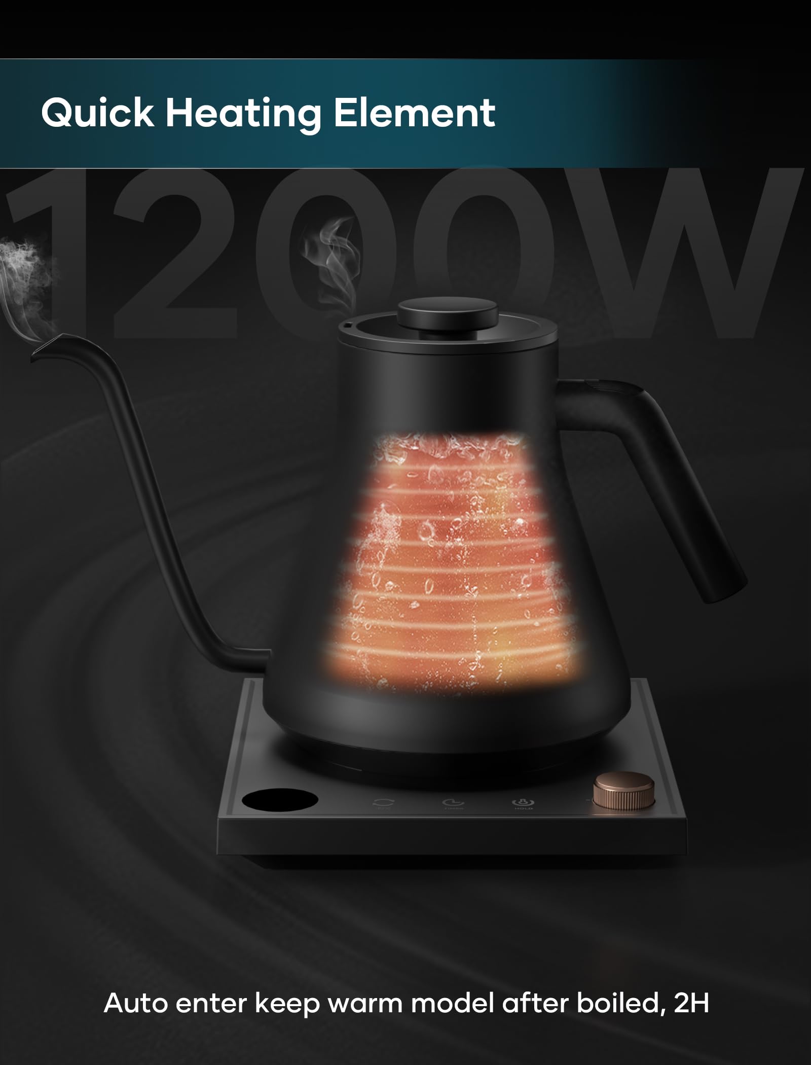 INTASTING Gooseneck Electric Kettle, Temperature Control