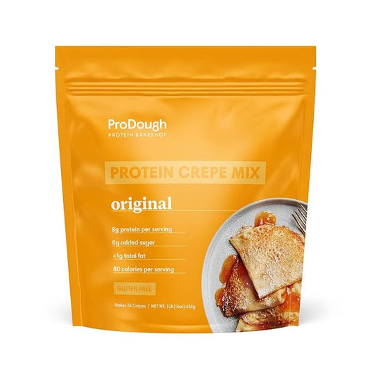 ProDough High Protein- Gluten Free French Crepe Mix, Low Carb, 8g of Protein per Serving, No Added Sugars, Keto Friendly, Makes 24 Crepes (Original)