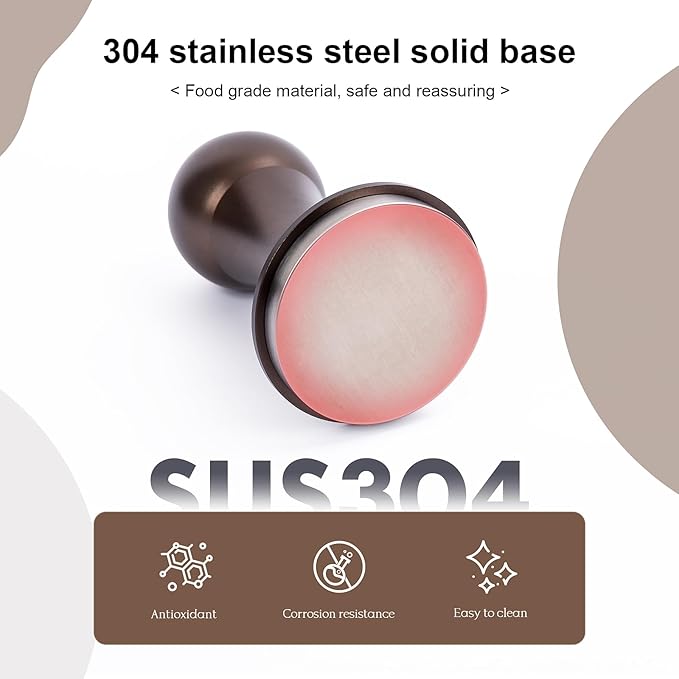 Stainless Steel Coffee Tamper 53.5mm - Heavy Duty Espresso Press for Espresso Machines, Ergonomic Handle & Precision Fit (Barista Kit Essential)