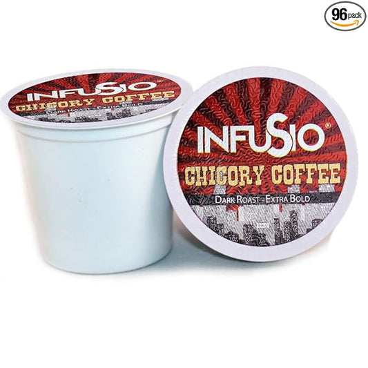 96 Count - Chicory Coffee, Single Serve Coffee Pods for Keurig K Cupì§?Brewers - InfuSio Premium Roasted Coffee (Chicory, 96 count Compatible with 2.0)??ˆ?,<div>