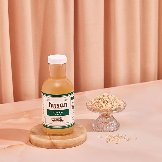 Haxan Ferments Jyunmai Sake Rice Vinegar - Made with Seattle-Brewed Tahoma Fuji Sake | Bright, Floral Notes & Clean Acidity | Perfect for Marinades & Pickling | Artisan Rice Vinegar, 5% Acidity