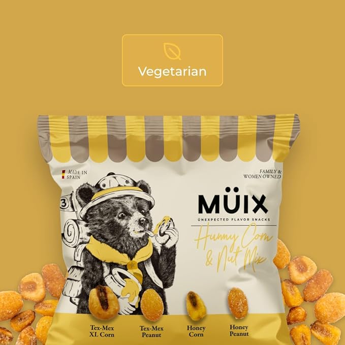 M체ix Snacks, Special Flavor Trail Mix, Honey Mix, Mix Snacks (XL Corn, TexMex Peanut, Honey Corn and Peanut) - 2.3 Ounce Bags (Pack of 16 Bags)
