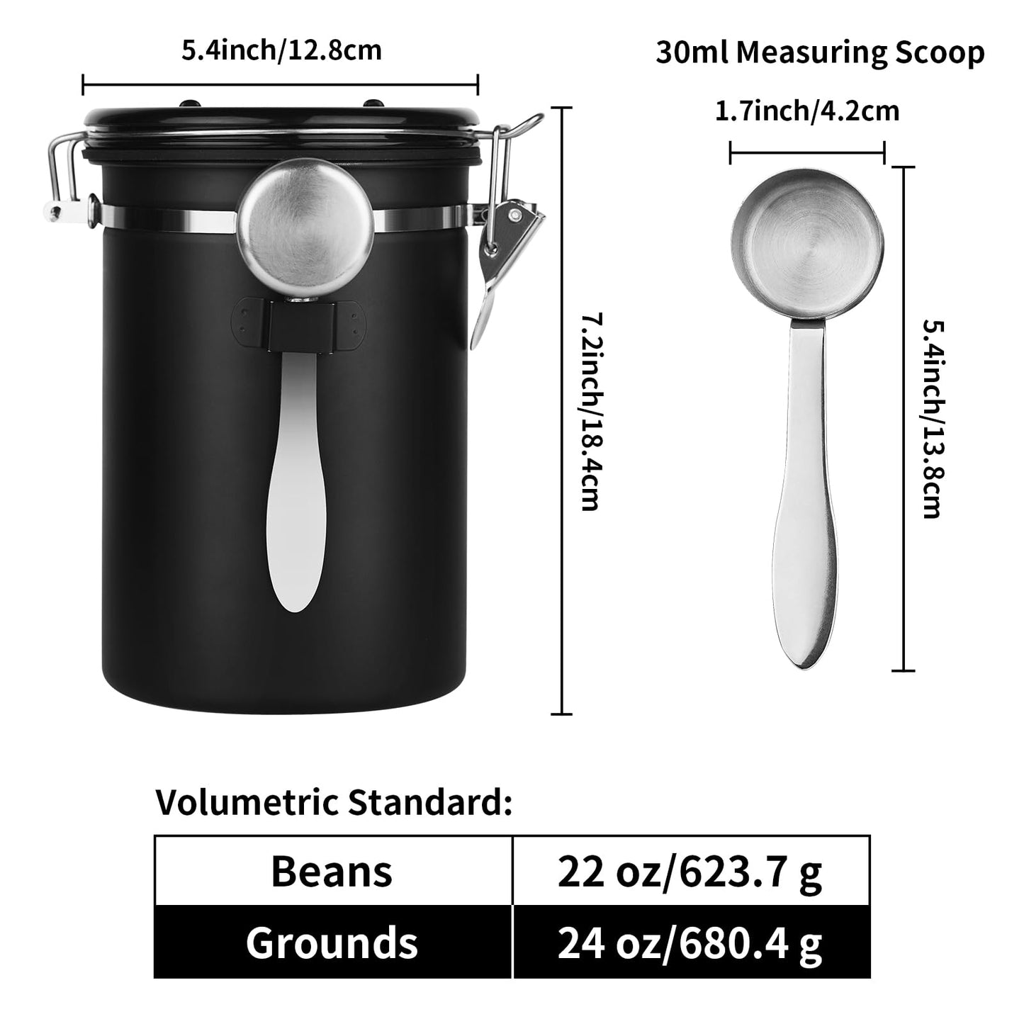 Ohtomber 22oz Stainless Steel Airtight Coffee Canister with Date Tracker