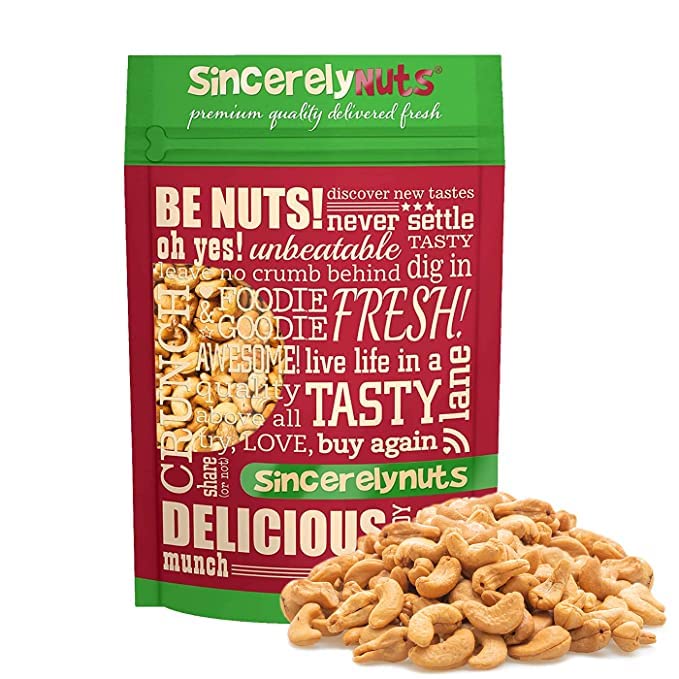 Sincerely Nuts ??Whole Cashews Roasted and Salted | One Lb. Bag | Deluxe Kosher Snack Food | Healthy Source of Protein, Vitamin & Mineral Nutritional Content | Gourmet Quality Vegan Cashew Nut