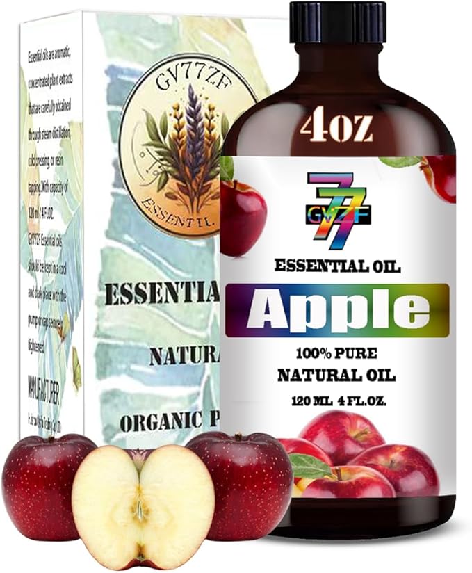 Apple Essential Oil (4 oz/120 ml) ??Apple Oils for Aromatherapy, diffusers, humidifiers, Home fragrances, DIY Skincare, soap Making, DIY Candle Making, Relaxation, Yoga, and Meditation
