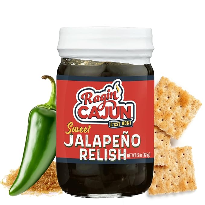 Jalapeño Variety Pack - Candied Jalapeño Slices 14 oz (2) + Sweet Jalapeño Relish 15 oz (2), Louisiana Condiments by Ragin' Cajun