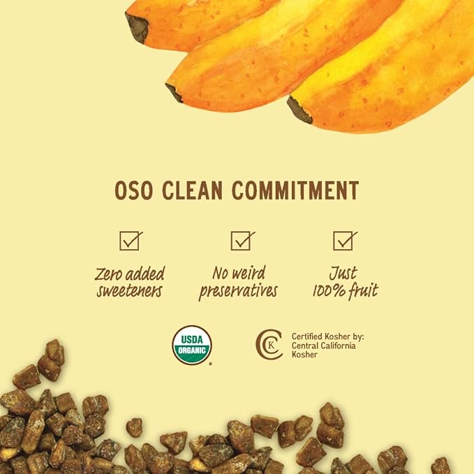 Oso Snacks Dried Organic Banana Bits Slices. Dark and Sweet | 5LB Bulk Bag| No Sugar Added | No Preservatives | 100% Fruit | No GMO | Simply Fruit. Simply Delicious.