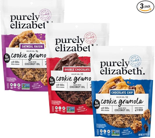 Purely Elizabeth Cookie Granola, Variety Pack, Gluten-Free, Non-GMO 11oz Bags