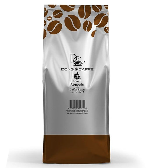 Dongiò Caffè Venezia Blend ??Whole Bean Coffee 2.2 lbs (1kg) ??Medium-Dark Roast ??Rich & Balanced Italian Espresso with Notes of Cocoa & Spices ??Artisan Quality