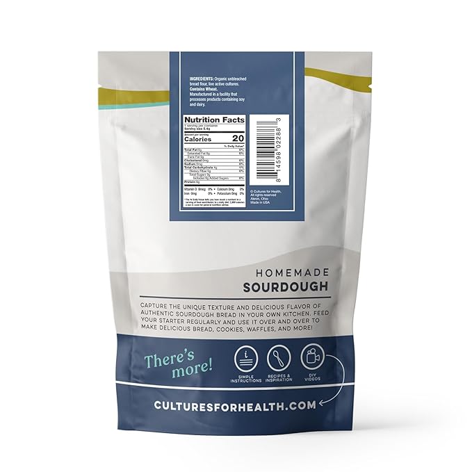 Artisan Sourdough Starter Culture | Dehydrated Starter for Bread Baking | Unbleached Rye Flour | Perfect for Beginners and Experienced Bakers | Gluten Sourdough Culture | Cultures for Health