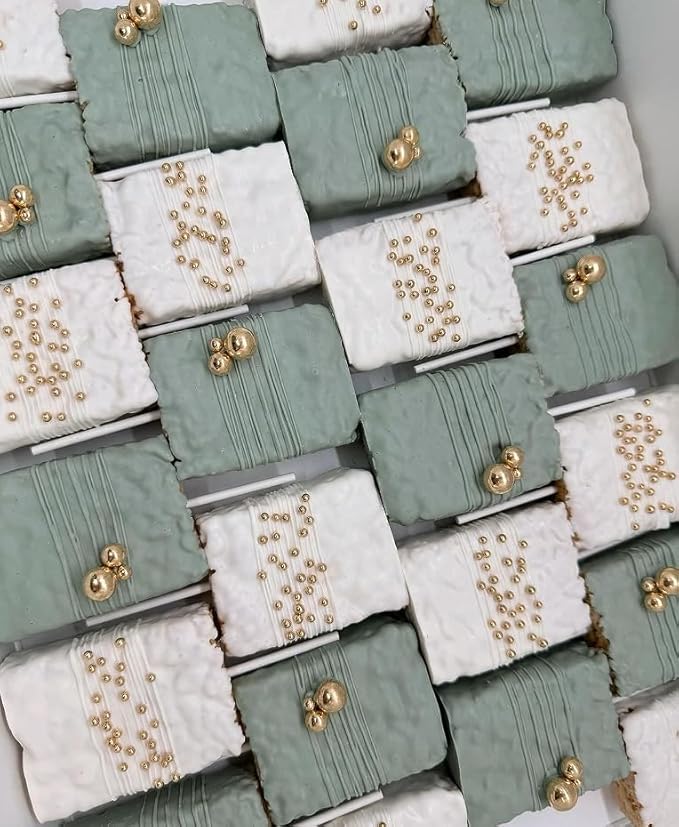 4 in 1 Super Gold Pearl Sugar Sprinkles 6 oz, 4 sizes Candy Pearls Ideal for Baking, Cake and Cupcake Toppers, Cookie Decoration, Ice Cream Topping, Wedding Shower Party Valentines Halloween Christmas