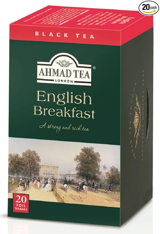 Ahmad Tea Black Tea, English Breakfast Teabags, 20 ct (Pack of 1) - Caffeinated & Sugar-Free