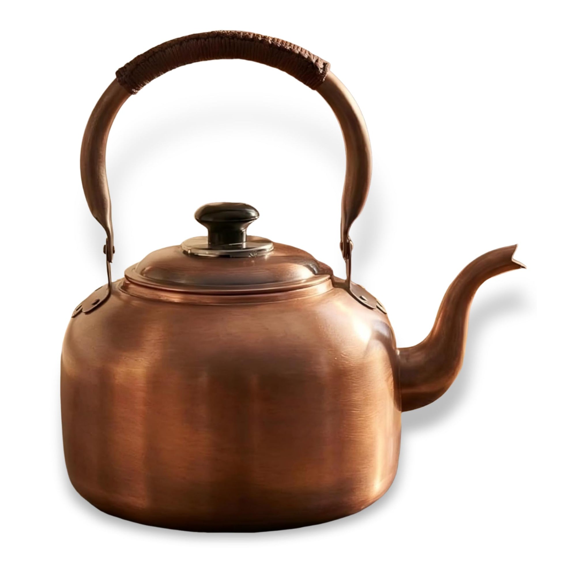 wloadry Copper Whistling Tea Kettle, Large Capacity with Cool-Touch Rope Handle,thicker Solid