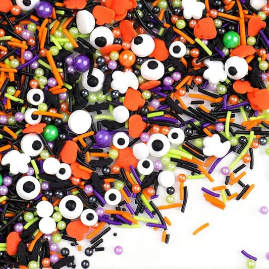 Halloween Sprinkles for Cake Decorating Edible, 4.6oz Edible Eyes, Ghost and Pearl Mix for Cupcake, Cookie Donuts and Ice Cream Toppings