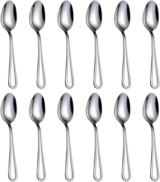Teaspoons Set, Stainless Steel 18/0 Tea Spoon 12pcs, 6.29 Inches For Home, Kitchen Restaurant, Slilver