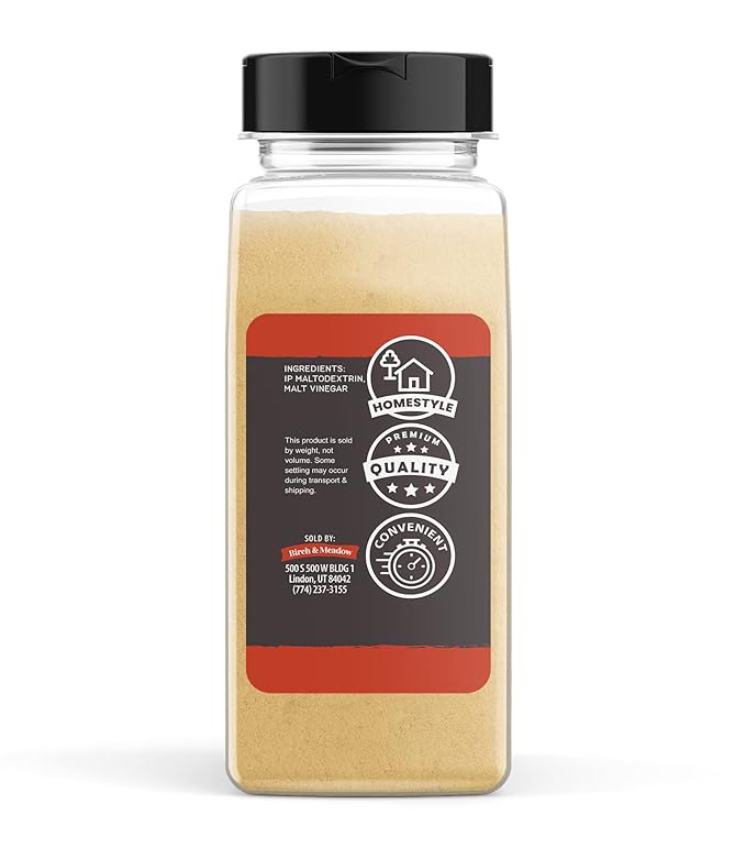 Birch & Meadow 14 oz of Malt Vinegar Powder, Zesty Seasoning, Sweet & Tangy