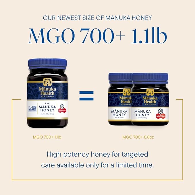 Manuka Health UMF 18+/MGO 700+ Ultra High-Grade Manuka Honey (500g/17.6oz), Superfood, Authentic Raw Honey from New Zealand