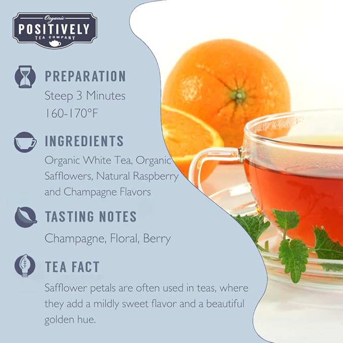 Organic Positively Tea Company, White Mimosa White Tea, Loose Leaf, 16 Ounce