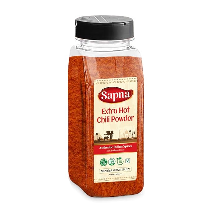 Sapna Chili Powder, 14 OZ, Extra Hot, Premium Authentic Spice, All Natural