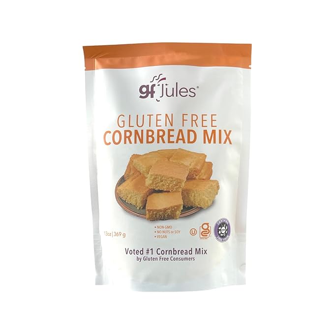 gfJules Certified Gluten Free Cornbread Baking Mix | No Grit, Non-GMO, Vegan | Certified Top 9 Allergen-Free & Kosher | 13 Ounces