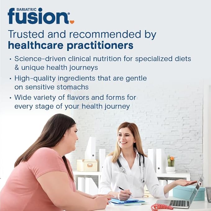 Bariatric Fusion Chocolate High Protein Meal Replacement Shake | 27g Whey Isolate Bariatric Protein Powder | Lactose Free Whey Protein Powder | Gluten and Sugar Free | 21 Servings
