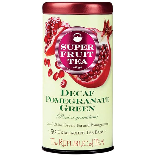 The Republic of Tea, Pomegranate Green Tea Decaf, 50 Count