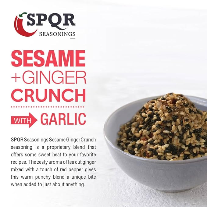 Sesame Ginger Crunch XL 11 oz. All Purpose Seasoning Blend with Garlic and Some Sweet Heat