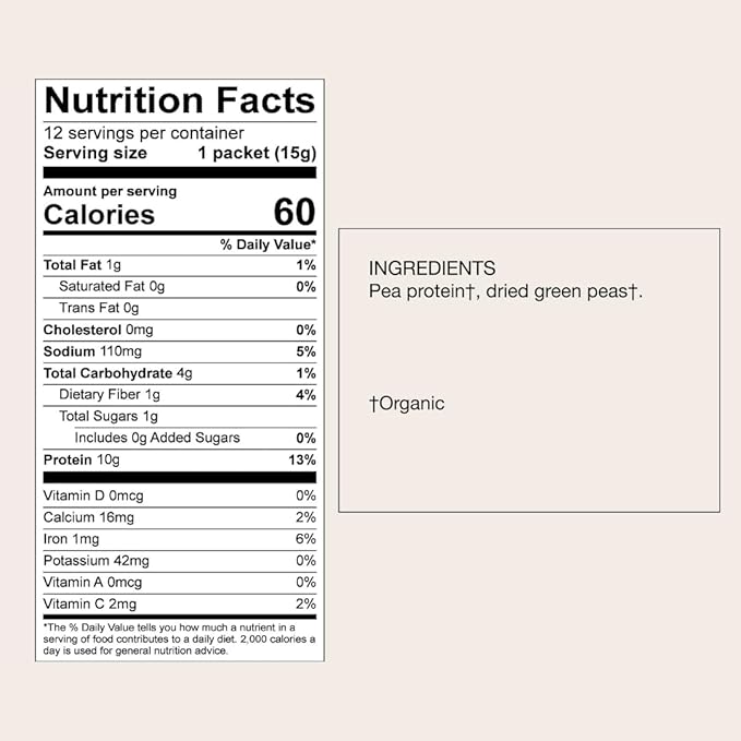 kencko ADD-ON Plus Protein Powder Smoothie Booster - ADD to Smoothies - 10g of Vegan Protein Powder Each - 12 Single Serve Pea Protein Packets - Organic Plant Protein