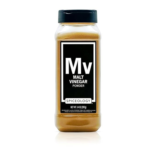 Spiceology – Malt Vinegar Powder – Tangy, Fermented Flavor for Fries, Rubs, Chips & Snack Seasonings – Use in Dips, Marinades & British-Style Dishes – 14 oz
