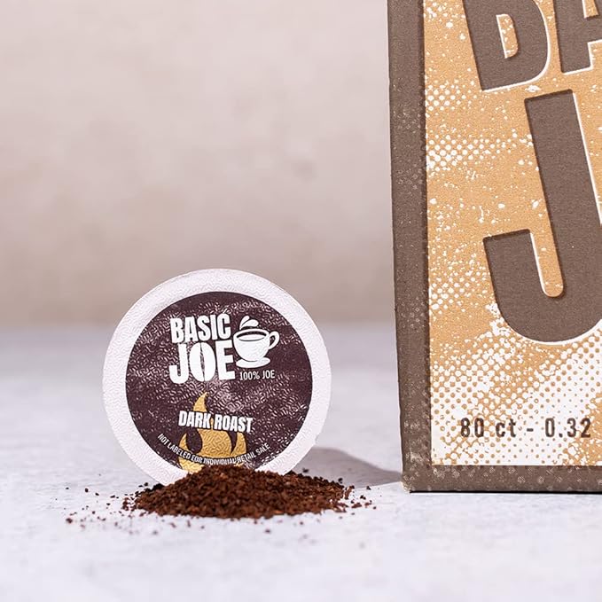 Basic Joe 80-Count 100% Arabica Dark Roast Single Serve Coffee Pods for K-Cup Keurig Brewers