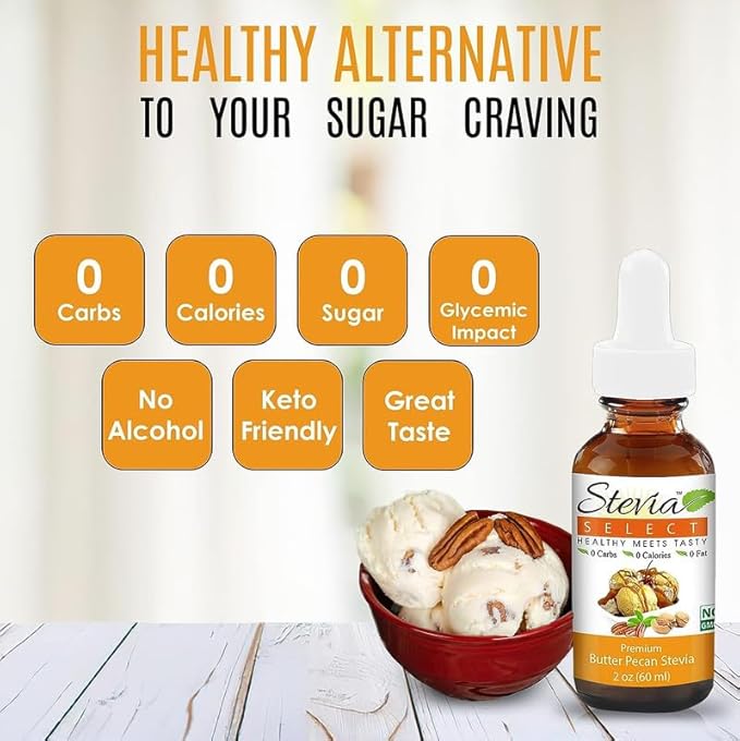 Stevia Select Butter Pecan Flavored Liquid Stevia ??Zero Calorie Coffee, Tea, Drink & Baking
