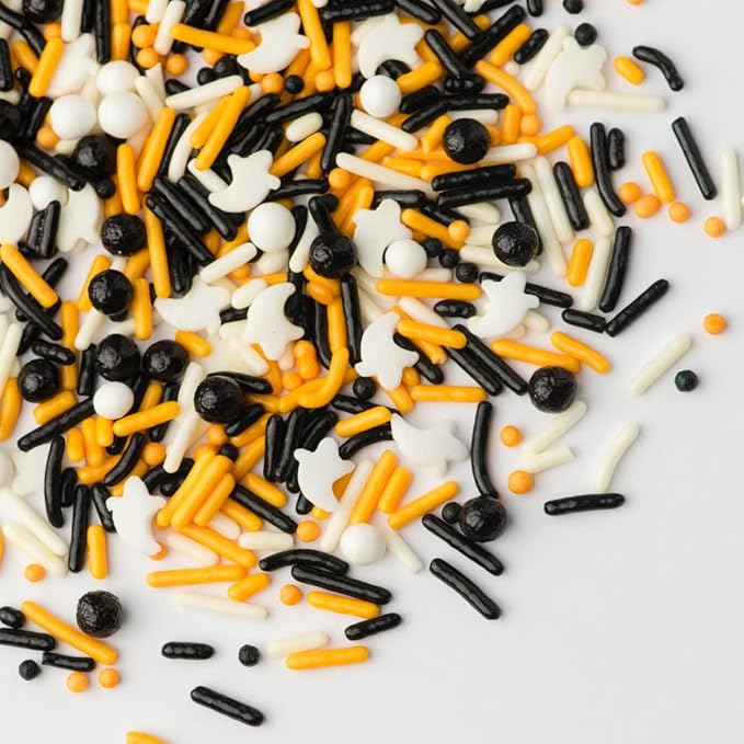 Sweets Indeed Natural Dye Free Halloween Sprinkles, Edible Sprinkle Mix, Perfect for Cake Decorations, Baking, Ice Cream, Cookies, Cupcake Topper (Natural Halloween Mix)