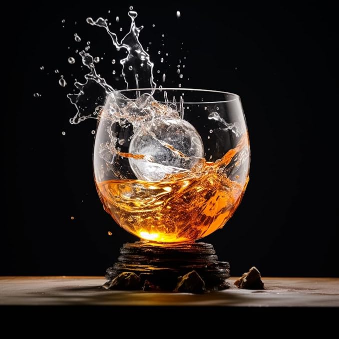 OLD BARREL Whiskey Glasses Set of 8 (4 Glasses with 4 Ice Ball Molds) 10oz Old Fashioned Crystal Glasses Gift Box ??Bourbon, Scotch, Cocktail Rocks Glas ??Gifts for Men, Dad, Birthday, Father?™s Day
