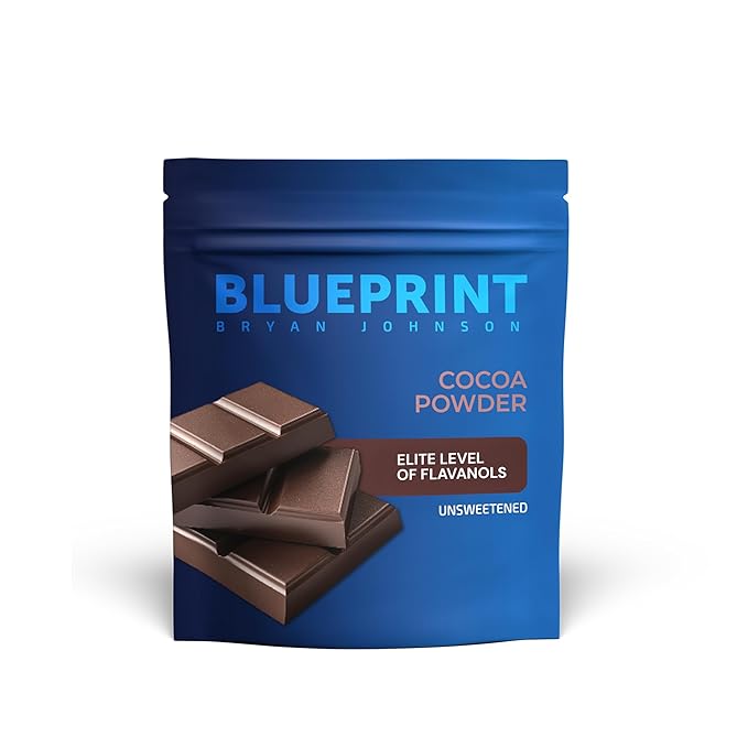 Blueprint Bryan Johnson Non Dairy Cocoa Powder ??Elite Level Flavanols ??100% Pure Cocoa ??Low Fat Unsweetened Cocoa ??Undutched ??Keto Friendly ??Great for Baking, Cooking & Smoothies ??12oz Bag