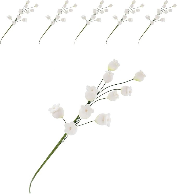Global Sugar Art Lily of The Valley Sugar Cake Flowers Filler Spray, White, 5 Count by Chef Alan Tetreault