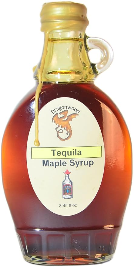 Tequila Maple Syrup - For Pancakes and Waffles ??Made With Pure Maple Syrup And Dealcoholized Tequila - By Dragonwood (8 fl oz)