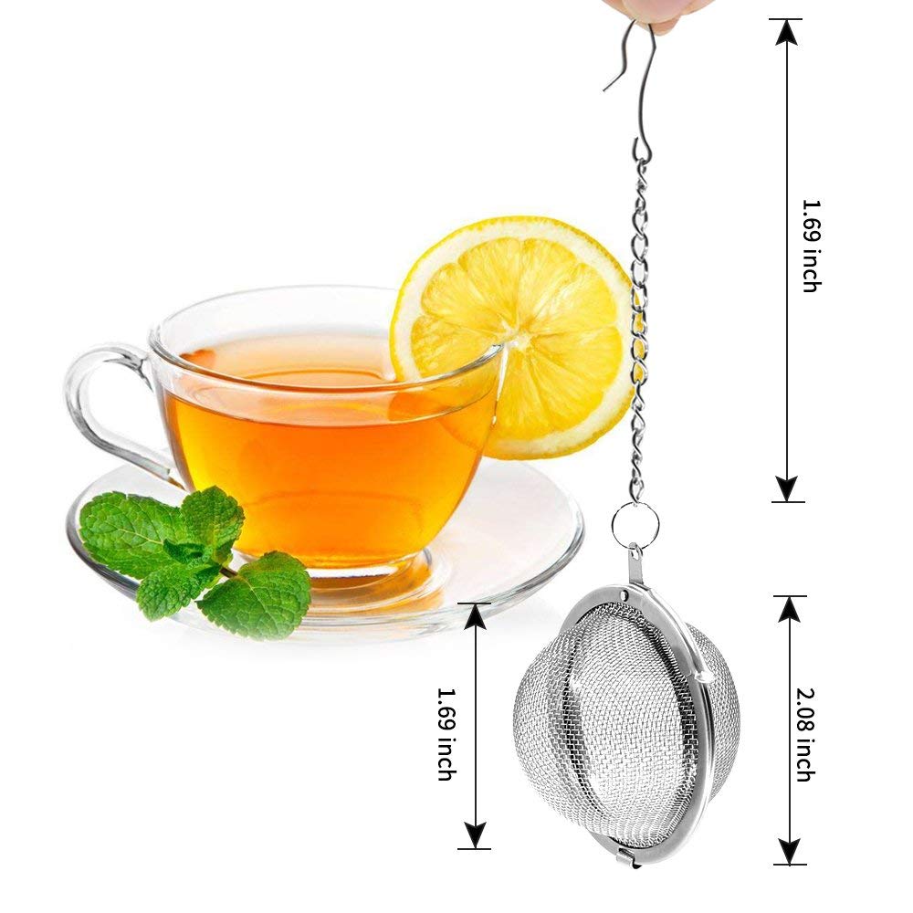 Fu Store 2pcs Stainless Steel Mesh Tea Ball 2.1 Inch Tea Strainers