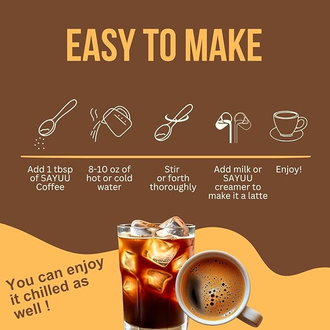 SAYUU Mushroom Coffee Blend ??Focus, Energy & Harmony ??Vegan, Functional Mushrooms, Cordyceps, Lion?™s Mane & Reishi ?“Dietary Supplement - 30 Servings