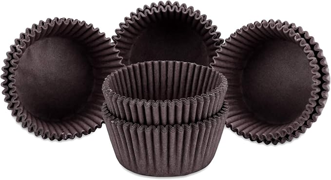 Gifbera Swedish Paper Muffin Baking Cups Brown Mini Cupcake Liners 300-Count, Coffee Color