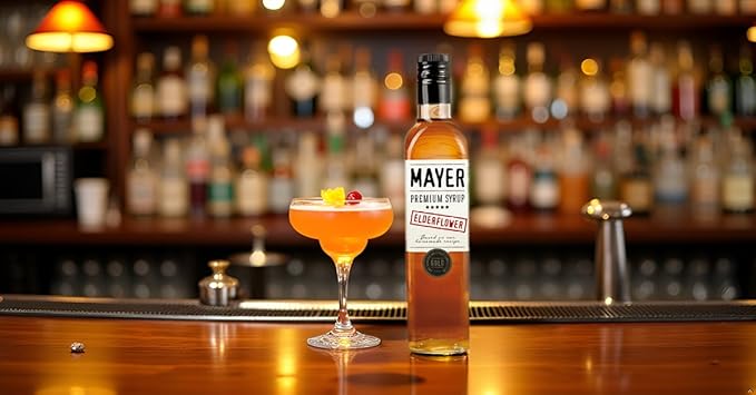 Mayer Premium Artisanal Hungarian Elderflower Syrup (Cordial) ??Award-Winning, Only Elderflowers and 3 Natural Ingredients, Vegan, Perfect for Cocktails, Lemonades ??No Artificial Additives (1 Pack)