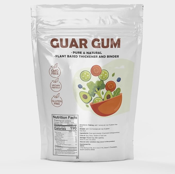 ZEHO Guar Gum Powder 10 lb Bag ??Non-GMO No Gluten Vegan Friendly Food Thickener for Cooking, Baking - Xanthan Gum Substitute Guar Gum Powder For Ice Cream ??Easy to Mix, Keto Friendly