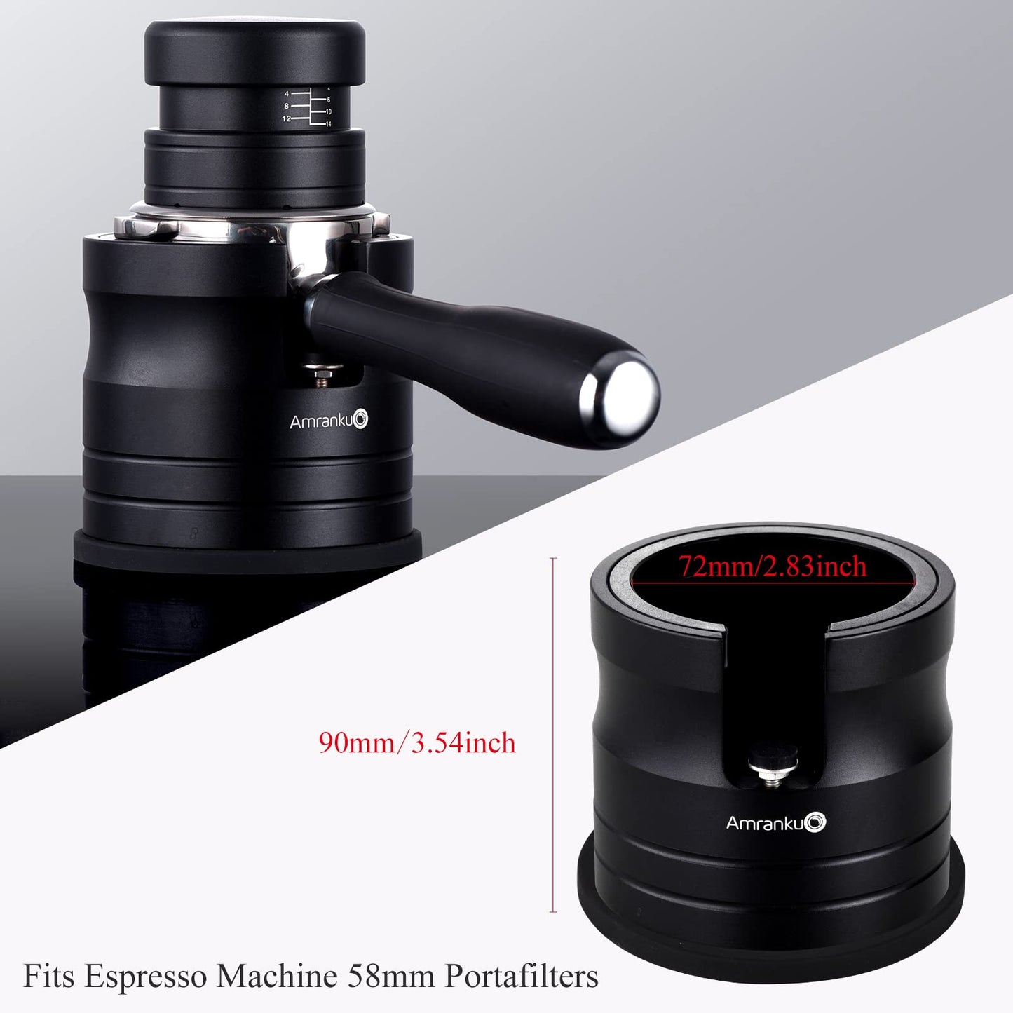 Amrankuo Coffee Portafilter Holder| Espresso Tamper Stand| Aluminum Alloy Espresso Holder| With